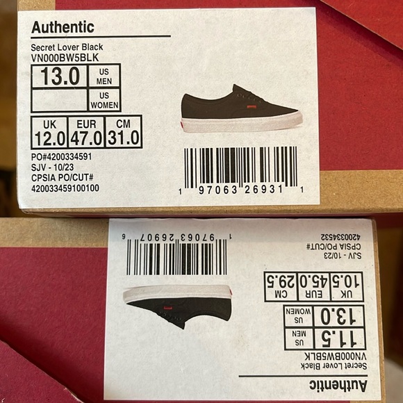 Vans Men’s Authentic
Secret Lover Black
VN000BW5BLK
Sneakers - Picture 16 of 16